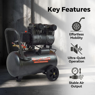 1380W 24L Oil Free Silent Piston Air Compressor For Home And Auto Use