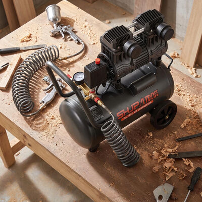 1380W 24L Oil Free Silent Piston Air Compressor For Home And Auto Use