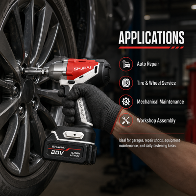 JP-BS50 550N·m Torque Battery Impact Wrench With 1/2 Inch Square Drive And 20V Battery System