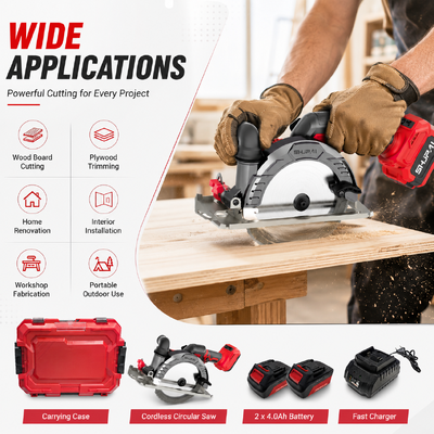JP-LJ12YX 20V 165mm Brushless Cordless Circular Saw For Wood Cutting