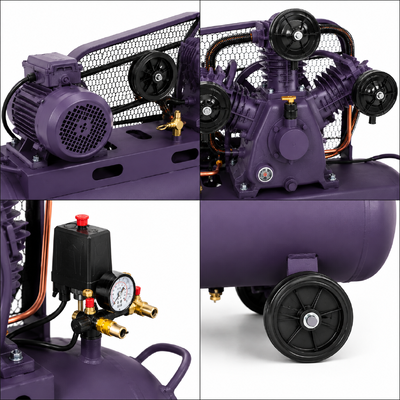 W-0.36/8 Belt Driven Air Compressor 3.0kW 380V 0.36m³/min 0.8MPa 90L Industrial Workshop Air Compressor