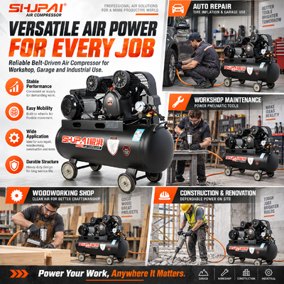JP0.17-8 60L Belt Driven Air Compressor 170L/min 8Bar 1.5kW