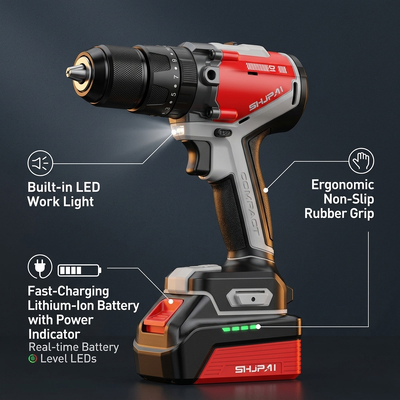 Brushless Cordless Drill 21V High Power 2 Battery 1 Charger Kit For OEM Global Distribution