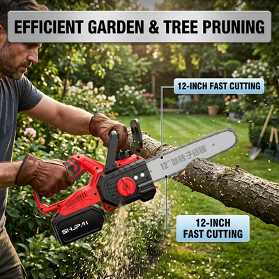 12 Inch Brushless Cordless Chainsaw 21V Battery Powered Electric Chain Saw For Wood Cutting