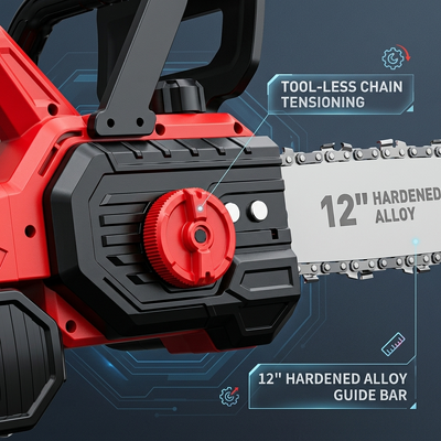 12 Inch Brushless Cordless Chainsaw 21V Battery Powered Electric Chain Saw For Wood Cutting