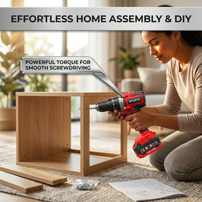 21V Cordless Brushless Drill 160N.M Torque 13mm Chuck 4.0Ah Battery Powered Driver Kit