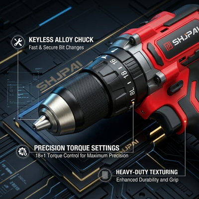 20 Torque Setting Cordless Impact Drill 160N.M 13mm Chuck 2060RPM 4.0Ah Kit