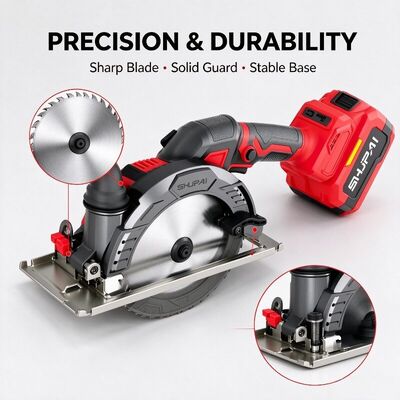 5500RPM Cordless Circular Saw With Brushless Copper Motor And 0-63mm Cutting Depth For Woodworking
