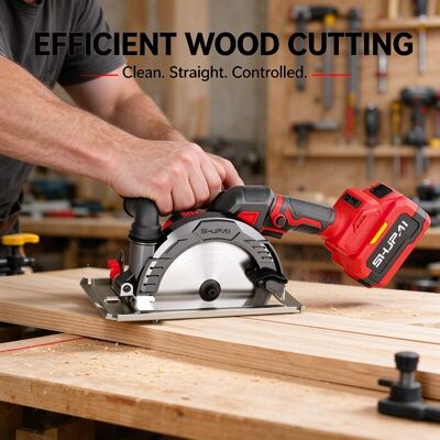 5500RPM Cordless Circular Saw With Brushless Copper Motor And 0-63mm Cutting Depth For Woodworking