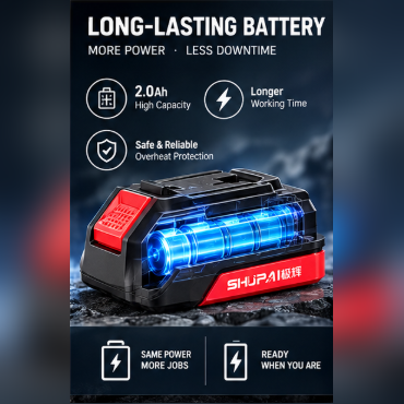 21V Heavy Duty Cordless Drills 60N.M High Torque Lithium Rechargeable Driver With 2 Batteries