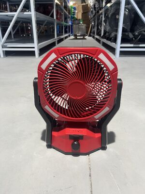 10 Inch Multi Function Lithium Fan With LED Light 5m³/min Airflow USB Compatible