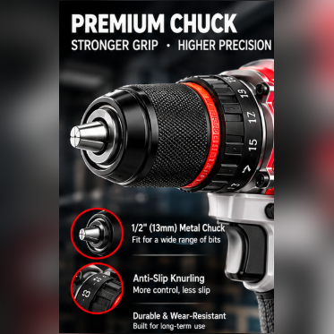 20V Cordless Drills 13mm Keyless Chuck 60Nm Torque Lithium Ion Battery Powered Compact Driver