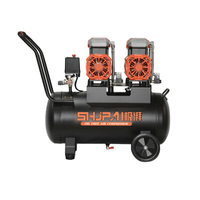 50L Oil Free Silent Air Compressor With 276L/min High Flow And Double Head Motor