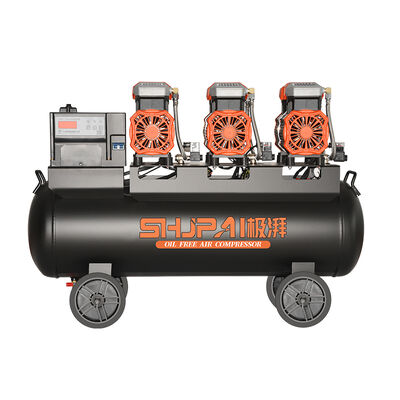 90L Industrial Oil Free Silent Air Compressor 4350W Heavy Duty Manufacturer 384L/min Massive Airflow For Workshops