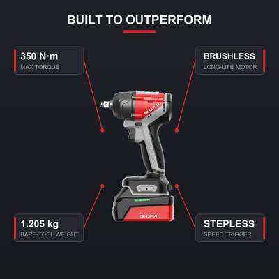 Brushless Cordless Impact Wrench 350N·m 20V OEM Private Label Supplier Kit