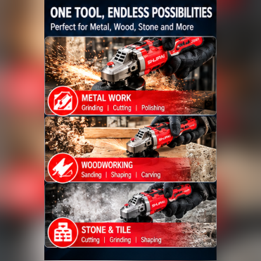 125mm Cordless Angle Grinder 21V Brushless Motor Metal Cutting Grinding Tool Battery Powered