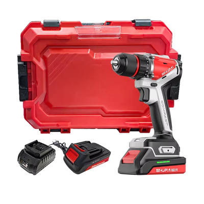 20V Brushless Cordless Drill 60N.M 13mm Chuck 2 Batteries Case Compact Rechargeable Driver Kit