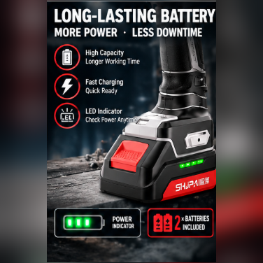 21+1 Clutch Cordless Drill Driver 13mm Keyless Chuck 60N.M Compact 1.3kg Brushless Kit