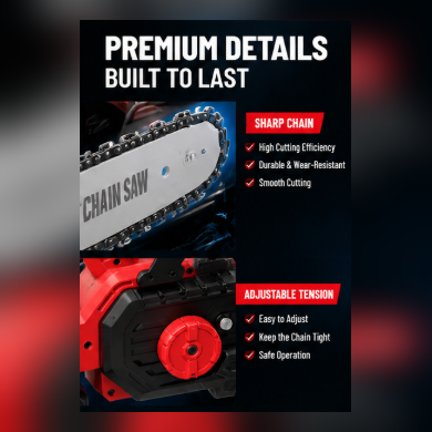 21V Brushless Cordless Chainsaw With 12 Inch Guide Bar Battery Powered Pruning Chainsaw For Tree Trimming