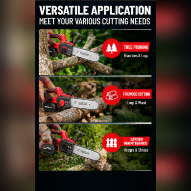 21V Brushless Cordless Chainsaw With 12 Inch Guide Bar Battery Powered Pruning Chainsaw For Tree Trimming