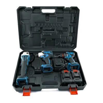 Brushless Cordless Power Tool Combo Kit 21V 3 Piece Drill Impact Wrench Angle Grinder Set