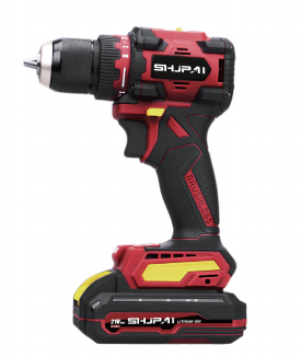 SHJPAI 21V Brushless Cordless Drills 65N.M High Torque Power Driver Kit With 2 Batteries