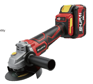 SHJPAI 21V Brushless Angle Grinder 9000 RPM Variable Speed 100mm Cordless Grinding Tool Kit