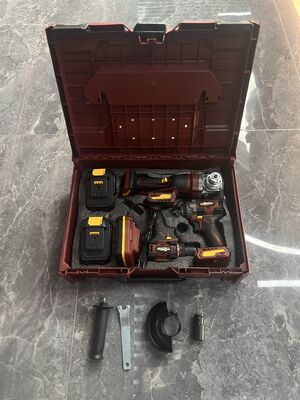 SHJPAI 21V Brushless 3 Tool Combo Kit Cordless Drills Impact Wrench Angle Grinder Set