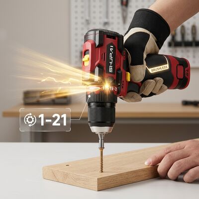 TG1810 16.8V Brushless Drill 60N.M Max Torque Dual Speed 2 Batteries 3/8" Keyless Chuck