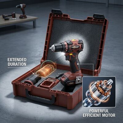 TG1810 16.8V Brushless Drill 60N.M Max Torque Dual Speed 2 Batteries 3/8" Keyless Chuck