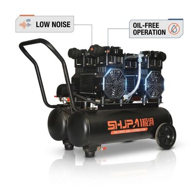 Silent Air Compressor 10 Bar 50L Tank Low Noise Piston Unit For Airbrush Spraying 220V