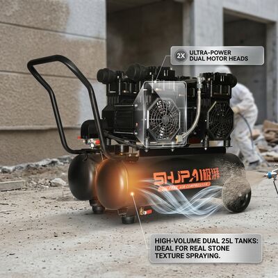 Spray Painting Air Compressor High Flow Coating Unit 220V 50L Piston Machine XB180
