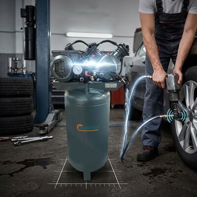 Spray Painting Air Compressor 8 Bar 100L Vertical Tank 1.5KW Belt Driven 170 L/min