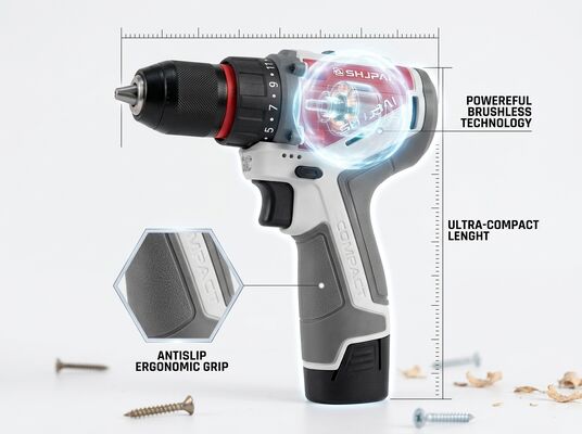 16V Brushless Drill Driver 60N.M Torque 0.84kg Cordless Screwdriver Kit With 2 Batteries Hard Case