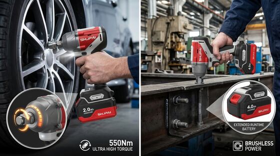 JP-BS50X Brushless Impact Wrench 500Nm 20V Cordless 1/2 Inch M10-M22