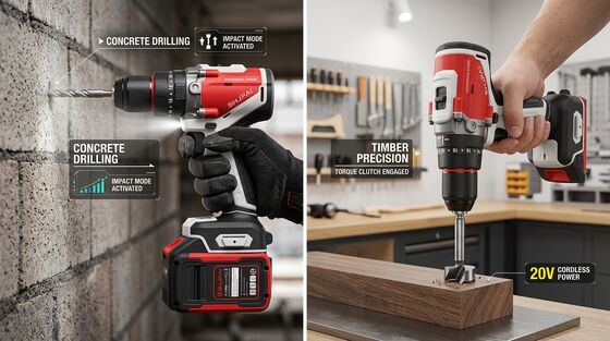 SHJPAI JP-CJ125X 20V Brushless Cordless Impact Drill 125Nm High Torque 13mm Chuck 2x 4.0Ah Kit