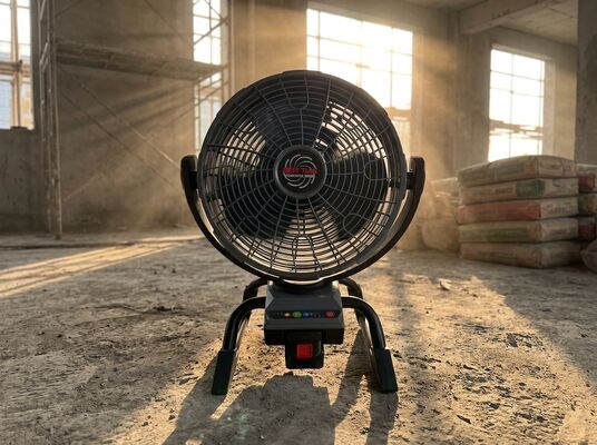 14 Inch Bottom Battery Cordless Jobsite Fan 50W 6m³/min 3 Speed Timer Industrial
