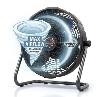 14 Inch Cordless High Velocity Fan 50W 6m3/Min 3 Speed Timer Wide Base Tool Battery
