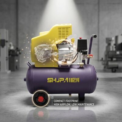 2.5HP 220L/min Low Noise Portable Air Compressor Piston Pump For Woodworking Painting