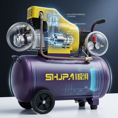 2.5HP Air Compressor With 40L Tank And 220L/min Airflow Portable Direct Drive Pump For Professional Use