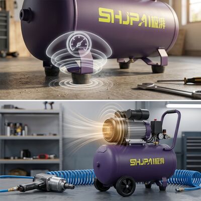50L Direct Drive Air Compressor 2.5HP 220L/Min Max Flow 8Bar Heavy Duty Oil Free Low Noise