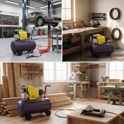 50L Direct Drive Air Compressor 2.5HP 8Bar 190L/Min Low Noise Oil Free Portable