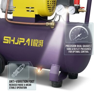 50L Direct Drive Air Compressor 2.5HP 8Bar 190L/Min Low Noise Oil Free Portable