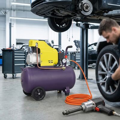 50L Direct Drive Air Compressor 2.5HP 8Bar 190L/Min Low Noise Oil Free Portable